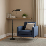 Gray Metal Adjustable Reading Floor Lamp With Gray Metal Shade