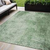 5' X 8' Green And Charcoal Abstract Washable Indoor Outdoor Area Rug
