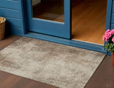 3' X 5' Taupe And Brown Abstract Washable Indoor Outdoor Area Rug