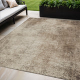 5' X 8' Taupe And Brown Abstract Washable Indoor Outdoor Area Rug