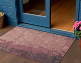 3' X 5' Coral And Mauve Abstract Washable Indoor Outdoor Area Rug