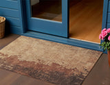 3' X 5' Rust And Copper Abstract Washable Indoor Outdoor Area Rug
