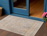 3' X 5' Copper And Beige Medallion Washable Indoor Outdoor Area Rug