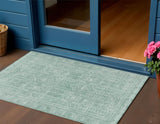 3' X 5' Teal Blue And Aqua Geometric Washable Indoor Outdoor Area Rug