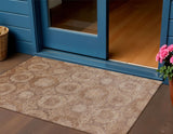 3' X 5' Copper And Rust Medallion Washable Indoor Outdoor Area Rug