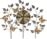 27" Gold Silver And Black Metal Silent Analog Novelty Wall Clock