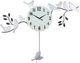 23" Silver Black And White Metal Silent Pendulum Novelty Wall Clock