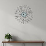 20" Black White And Clear Metal Silent Analog Round Wall Clock