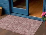 3' X 5' Blush And Pink Floral Washable Indoor Outdoor Area Rug