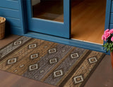 3' X 5' Chocolate Copper And Gray Tribal Washable Indoor Outdoor Area Rug