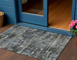 3' X 5' Charcoal And Gray Geometric Washable Indoor Outdoor Area Rug