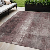 5' X 8' Blush And Ivory Abstract Washable Indoor Outdoor Area Rug