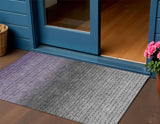 3' X 5' Purple And Gray Abstract Washable Indoor Outdoor Area Rug