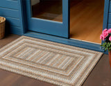 3' X 5' Chocolate And Beige Geometric Washable Indoor Outdoor Area Rug