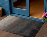 3' X 5' Black And Silver Ombre Washable Indoor Outdoor Area Rug