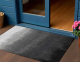 3' X 5' Gray And Silver Ombre Washable Indoor Outdoor Area Rug