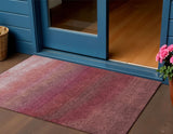 3' X 5' Red And Blush Ombre Washable Indoor Outdoor Area Rug