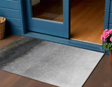 3' X 5' Silver And Black Ombre Washable Indoor Outdoor Area Rug