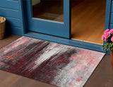 3' X 5' Merlot Charcoal And Ivory Abstract Washable Indoor Outdoor Area Rug
