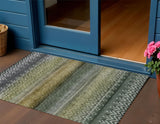 3' X 5' Green And Gold Geometric Washable Indoor Outdoor Area Rug