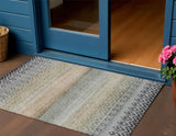 3' X 5' Gray And Copper Geometric Washable Indoor Outdoor Area Rug