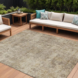 8' X 10' Taupe And Beige Abstract Washable Indoor Outdoor Area Rug