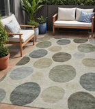 5' X 8' Taupe Beige And Ivory Geometric Washable Indoor Outdoor Area Rug
