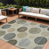 8' X 10' Taupe Beige And Ivory Geometric Washable Indoor Outdoor Area Rug