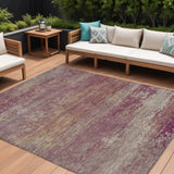 8' X 10' Merlot Beige And Blush Abstract Washable Indoor Outdoor Area Rug