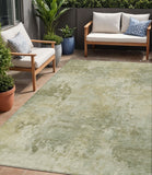 5' X 8' Sage And Beige Abstract Washable Indoor Outdoor Area Rug