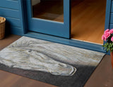 3' X 5' Ivory And Charcoal Animal Print Washable Indoor Outdoor Area Rug