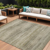 8' X 10' Taupe And Beige Abstract Washable Indoor Outdoor Area Rug
