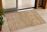 3' X 5' Coral And Copper Oriental Washable Indoor Outdoor Area Rug