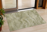 3' X 5' Sage And Ivory Abstract Washable Indoor Outdoor Area Rug