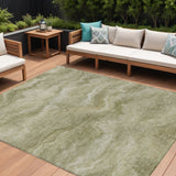 8' X 10' Sage And Ivory Abstract Washable Indoor Outdoor Area Rug