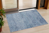 3' X 5' Blue And Ivory Abstract Washable Indoor Outdoor Area Rug