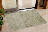 3' X 5' Sage And Beige Abstract Washable Indoor Outdoor Area Rug