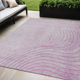 5' X 8' Blush And Silver Abstract Washable Indoor Outdoor Area Rug
