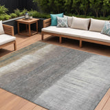 8' X 10' Taupe And Gray Abstract Washable Indoor Outdoor Area Rug