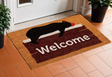 17" X 29" Natural Black And Brown Bear Welcome Outdoor Coir Door Mat