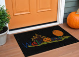 17" X 29" Black And Orange Coir Welcome Outdoor Halloween Door Mat