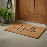 24" X 36" Natural And Black Mod Hello Outdoor Coir Door Mat