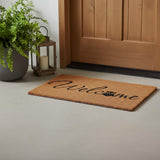 24" X 36" Natural And Black Owl Welcome Outdoor Coir Door Mat