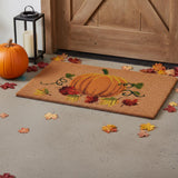 24" X 36" Natural And Orange Coir Pumpkin Outdoor Fall Door Mat