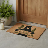 24" X 36" Natural And Black Coir Bear Outdoor Door Mat