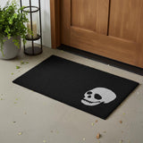 24" X 36" Black And White Coir Skull Outdoor Halloween Door Mat