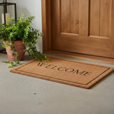 18" X 30" Natural And Black Coir Welcome Outdoor Door Mat