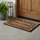 18" X 30" Natural And Black Coir Welcome Outdoor Door Mat