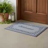 18" X 30" Gray Scrollwork Border Welcome Outdoor Polypropylene Door Mat