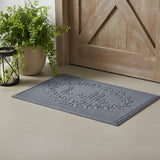 24" X 36" Gray Striped Hello Outdoor Polypropylene Door Mat